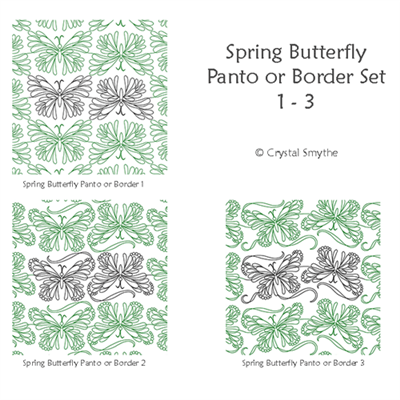 Spring Butterfly Panto Or Border Set 1 3 Crystal Smythe Digitized