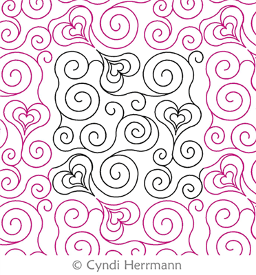 Swirled Hearts Cyndi Herrmann Digitized Quilting Designs