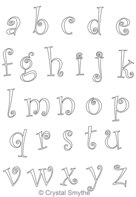 CurlieQ Alphabet Lower Case | Digital Quilting Designs